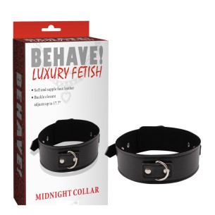 קולר MIDNIGHT COLLAR – קולר BDSM דמוי עור איכותי