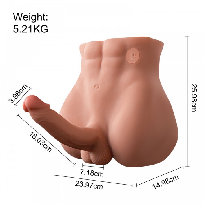 Bartlett Realistic Male Doll – בובת מין גברית ריאליסטית עם דוחפת ורוטט